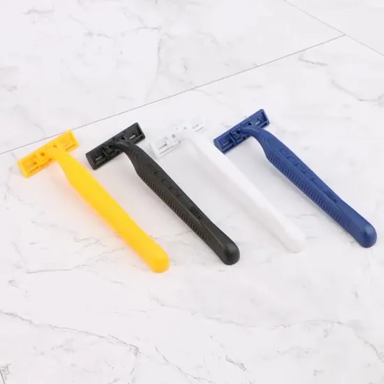 D211 Factory Price Plastic Razor Twin Blade Feature One Time Use Shaving Razor