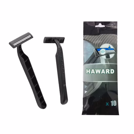 D211 Factory Price Plastic Razor Twin Blade Feature One Time Use Shaving Razor