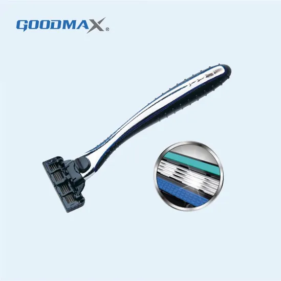 Navalha de três lâminas com sistema de cabo de metal